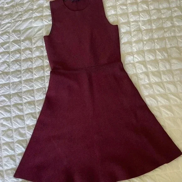 Theory burgundy knit Aline mini dress